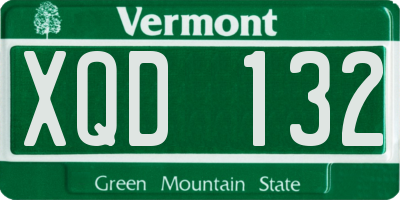 VT license plate XQD132