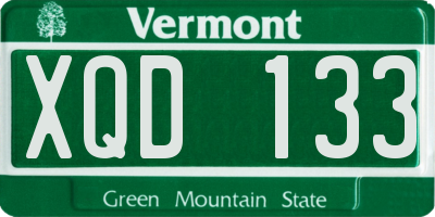 VT license plate XQD133
