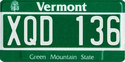 VT license plate XQD136