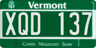 VT license plate XQD137