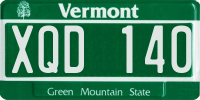 VT license plate XQD140