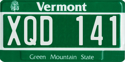 VT license plate XQD141