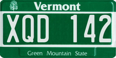 VT license plate XQD142