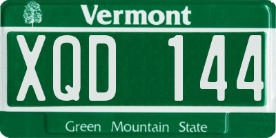VT license plate XQD144