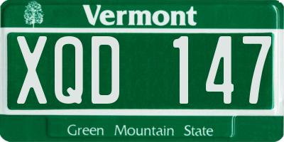 VT license plate XQD147