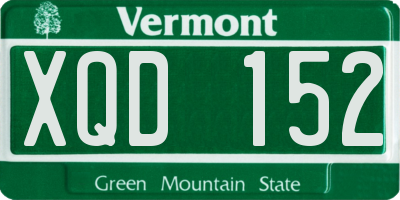 VT license plate XQD152