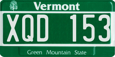 VT license plate XQD153