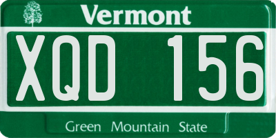 VT license plate XQD156