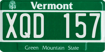 VT license plate XQD157