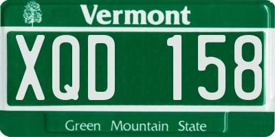 VT license plate XQD158