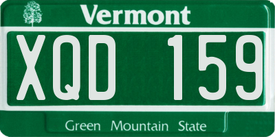 VT license plate XQD159