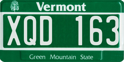 VT license plate XQD163