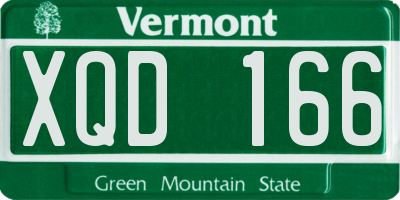 VT license plate XQD166