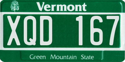 VT license plate XQD167