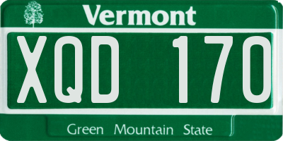 VT license plate XQD170