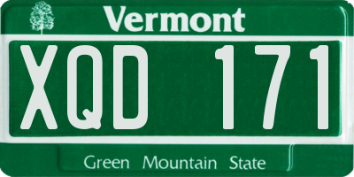 VT license plate XQD171