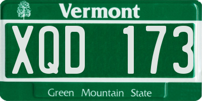 VT license plate XQD173