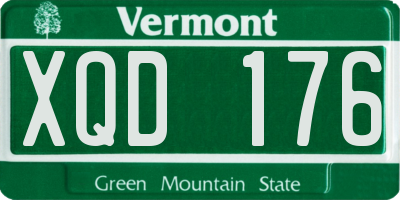 VT license plate XQD176