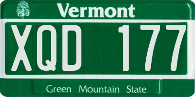 VT license plate XQD177