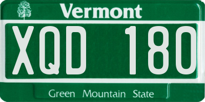 VT license plate XQD180
