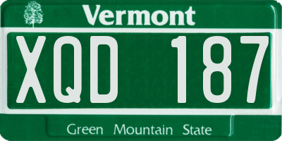 VT license plate XQD187