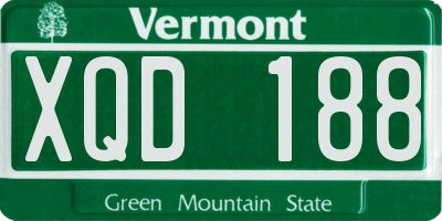 VT license plate XQD188