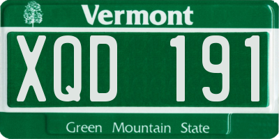 VT license plate XQD191