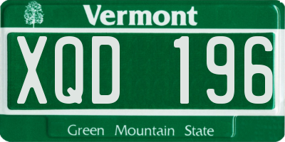 VT license plate XQD196