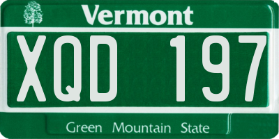 VT license plate XQD197