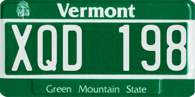VT license plate XQD198