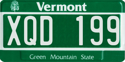 VT license plate XQD199