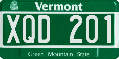 VT license plate XQD201