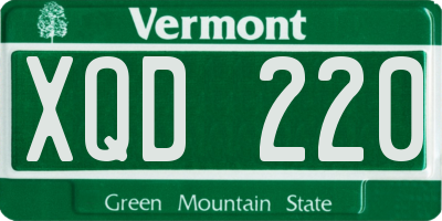 VT license plate XQD220