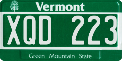 VT license plate XQD223