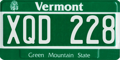 VT license plate XQD228