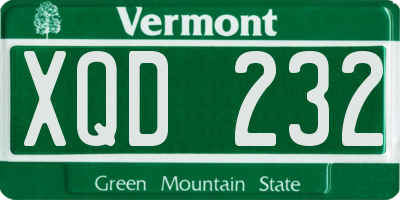 VT license plate XQD232