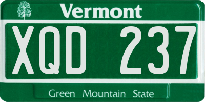 VT license plate XQD237