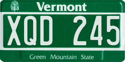 VT license plate XQD245