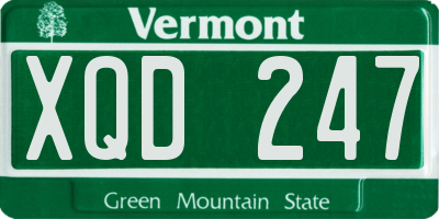 VT license plate XQD247