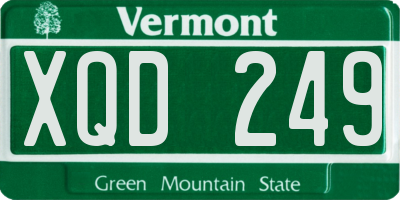 VT license plate XQD249
