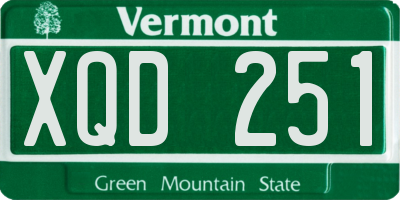 VT license plate XQD251