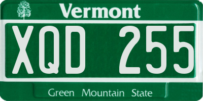 VT license plate XQD255