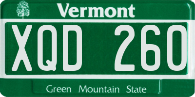 VT license plate XQD260