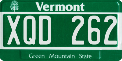 VT license plate XQD262