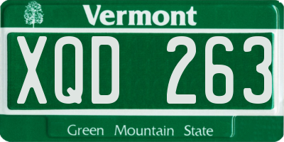 VT license plate XQD263