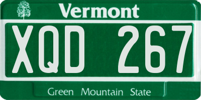 VT license plate XQD267