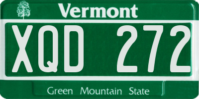 VT license plate XQD272