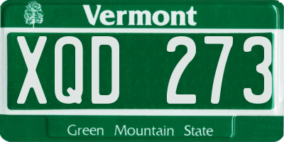 VT license plate XQD273