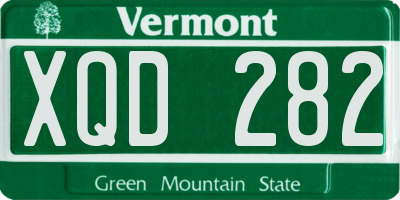 VT license plate XQD282