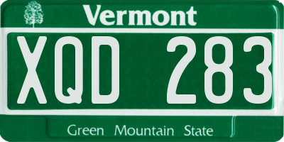 VT license plate XQD283